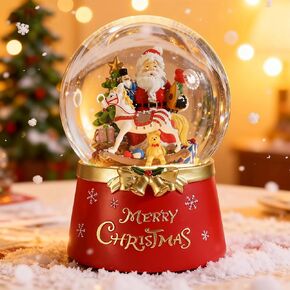 Christmas Snow Globes Flying White Horse in Crown Christmas Snow Globe with 8 Songs Color Changing Battery Operated Musical Box for Christmas Home Party Décor in Saudi Arabia