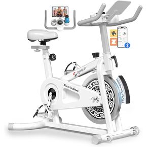 Exercise Bikes for Home,Spin Bike with Adjustable Magnetic,Brake Pad Resistance Silent Belt Drive,350lbs/300lbs Weight Capacity &Upgraded Version Seat for Home Cardio&Weight Loss(QM-530W) in Saudi Arabia