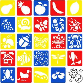 24 Pcs Drawing Stencils Spring Summer 24 Stlye 5.9×5.5 Inch Painting Templates Chalk Shape Template Reusable Stencils 6inch Animals Insects Flowers Fruits for Crafts Chalk Paint Draw DIY Art in Saudi Arabia