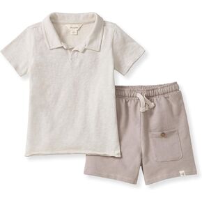 Burt's Bees Baby Baby Boys' Shirt and Pant Set, Top & Bottom Outfit Bundle, 100% Organic Cotton in Saudi Arabia