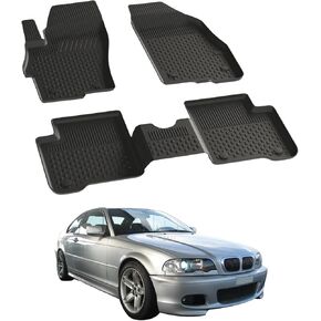 سجادات أرضية لسيارة BMW E46 الفئة الثالثة 1998-2005 | بطانة أرضية مخصصة للسيارات | سجادات سيارة عالية الجودة باللون الأسود | عديم الرائحة لجميع الأحوال الجوية مقاوم للماء بطانة 4.5D متينة in Kuwait