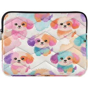Watercolor Puppy Laptop Sleeve for 15-16 Inch Laptops, Shockproof Water-Resistant Laptop Case with Zipper, Slim Lightweight Protective Cover in Saudi Arabia