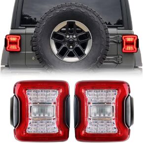 EOMD DOT Approved Clear Lens LED Tail Lights Compatible with 2018-2025 Jeep Wrangler JL, w/Running Light, Brake Turn Signal Lamp and Reverse Lamps, Pair in Saudi Arabia