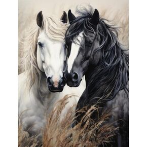 FHBUBPUP Horse Diamond Art Kits for Adults - Diamond Painting Kits for Beginners, DIY ﻿Round Full Drill Diamond Dot Gem Art Crafts Home Wall Decor Gift 12×16Inch in Kuwait