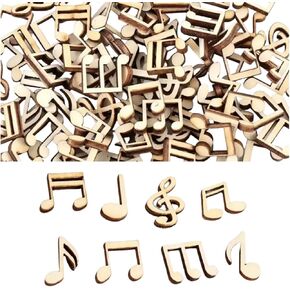 100 Pcs Wooden Music Note Cutouts, Unfinished Wood Pieces for Decorations, DIY Supplies, Unfinished Wood in Saudi Arabia