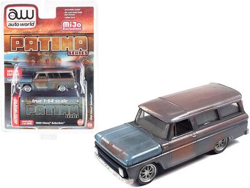 Auto World Diecast 1965 Chevy Suburban (Weathered Rust) سلسلة باتينا إصدار محدود إلى 3600 قطعة في جميع أنحاء العالم 1/64 نموذج سيارة Diecast من Autoworld CP7797 in Kuwait