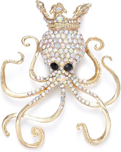 EVER FAITH Women's Austrian Crystal Lovely Octopus Animal Brooch in Saudi Arabia