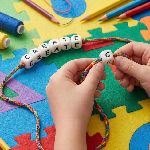 260Pcs Silicone Letter Beads 12mm White Square Soft Letter Bead for Name Keychains Making 10 Sets A-Z Silicone Alphabet Beads with Storage Box Ideal Crafts Kit for Bracelet Keychains in Kuwait