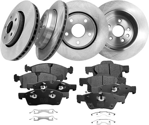 PM Auto Set of 12 Front-Rear 330mm Brake Disc Rotors-Ceramic Brake Pad Kit Replacement For 2012 2013 Jeep Grand Cherokee in Kuwait