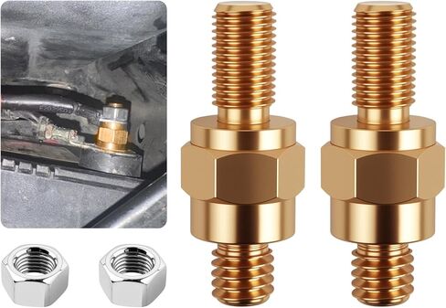 2PCS Side Post Battery Terminal Extender with 2PCS Nuts,Side Post to Top Posts Battery Adapter with 3/8"-16 Coarse & 3/8"-24 Fine Teeth,Batteries Terminal Bolt Car Accessories in Saudi Arabia