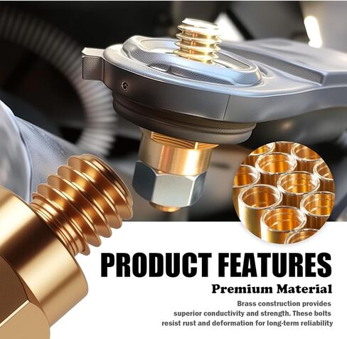 2PCS Side Post Battery Terminal Extender with 2PCS Nuts,Side Post to Top Posts Battery Adapter with 3/8"-16 Coarse & 3/8"-24 Fine Teeth,Batteries Terminal Bolt Car Accessories in Saudi Arabia
