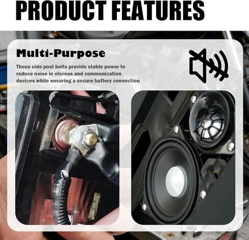 2PCS Side Post Battery Terminal Extender with 2PCS Nuts,Side Post to Top Posts Battery Adapter with 3/8"-16 Coarse & 3/8"-24 Fine Teeth,Batteries Terminal Bolt Car Accessories in Saudi Arabia