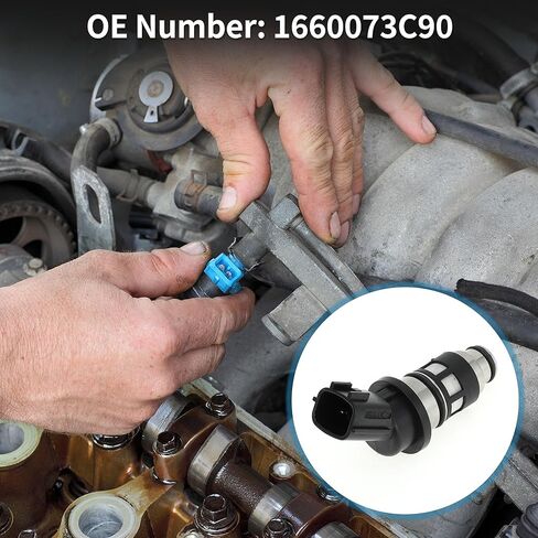 حاقن الوقود لنيسان تسورو 1.6L 2002-2017 تدفق المباراة رقم 1660073C90 فوهة الوقود أسود 1 قطعة in Kuwait