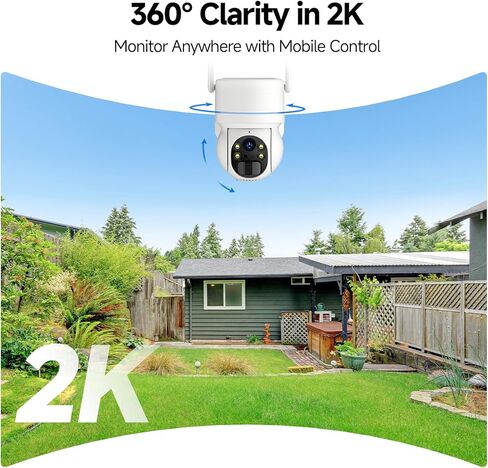 SEHMUA Camera for Home Security Outside, 2K Security Camera Wireless Outdoor, APP Controls, Color Night Vision, PIR Human Detection in Kuwait