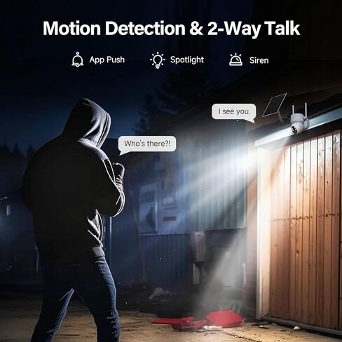 SEHMUA Camera for Home Security Outside, 2K Security Camera Wireless Outdoor, APP Controls, Color Night Vision, PIR Human Detection in Kuwait
