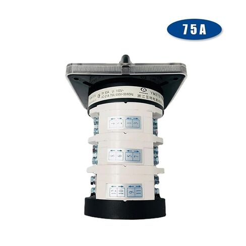 75A Cam Switch Silver 0-3 Position 3 Poles Level Rotary Changeover Switches 12 Terminals YMZ12-75/3 in Saudi Arabia