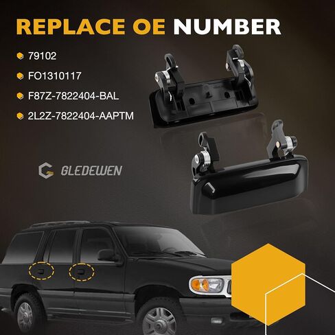Gledewen Exterior and Interior Door Handle Front Rear Driver Passenger Side, Compatible with 1998-2005 Ford Explorer Sport Trac Mercury Mountaineer, Replaces# 77156 79102, Set of 8 pcs in Kuwait