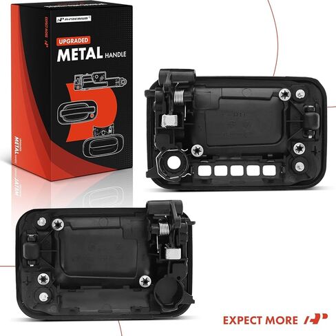 مقابض أبواب خارجية معدنية مطورة من A-Premium متوافقة مع Ford F-150 F150 2004-2014، غطاء أسود محكم مع رافعة من الكروم، مجموعة مكونة من قطعتين، السائق الأمامي وجانب الراكب in Kuwait