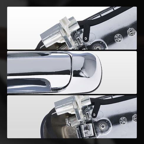 A-Premium Rear Left Driver Side Upgraded Metal Exterior Door Handle Compatible with Dodge Ram 1500 2002-2009, Ram 2500 3500 2003-2009, Dakota 2005-2010 & Mitsubishi Raider & Ram Dakota, Chrome in Kuwait