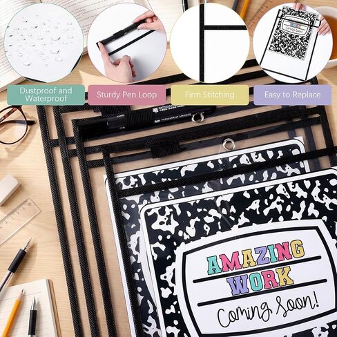 ReliThick 24 Set Student Work Display Bulletin Board Composition Notebook Classroom Decor 24 Pockets 24 Cards Our Brightest Work Classroom Wall Decor for Teacher Student Back to School Supplies in Kuwait