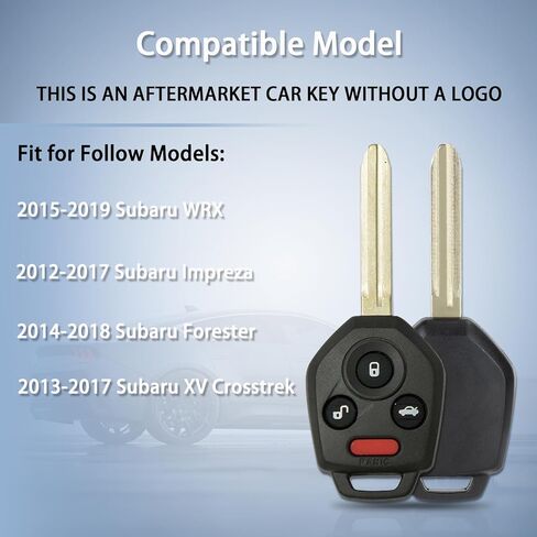 4-Button Key Fob Replacement Fits for Subaru 2014 2015 2016 2017 2018 Forester/ 2015-2019 WRX/ 2012-2017 Impreza/ 2013-2017 XV Crosstrek, FCC ID CWTWB1U811, G Chip 4D82 in Saudi Arabia