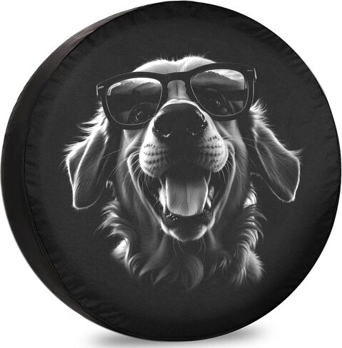 Camper Spare Tire Cover Golden Retriever for Trailers Pop Up Camper Accessories Weatherproof 13Inch in Saudi Arabia