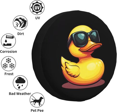 Funny Duck Spare Tire Cover Universal Wheel Protector Cute Duck Tire Covers for Truck Rv SUV Travel Trailer Camping 17 Inch in Saudi Arabia