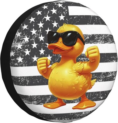 Funny Duck Spare Tire Cover Universal Wheel Protector Cute Duck Tire Covers for Truck Rv SUV Travel Trailer Camping 17 Inch in Saudi Arabia