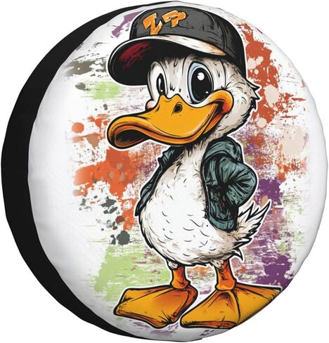 Funny Duck Spare Tire Cover Universal Wheel Protector Cute Duck Tire Covers for Truck Rv SUV Travel Trailer Camping 17 Inch in Saudi Arabia