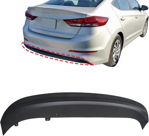 SecosAutoparts المصد السفلي الخلفي مناسب لشركة Hyundai Elantra 2017 2018 1.4L/2.0L for Eco GL GLS LE L SE SEL نموذج محدود استبدال # 86612F2000 HY1195118 المصد الخلفي الغطاء السفلي محكم in Kuwait