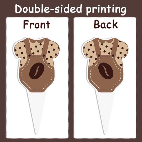 A Baby is Brewing Cupcake Toppers, Coffee Theme Baby Shower Decorations, 48 Pack, Brown Gender Reveal Party Supplies with Coffee Cup and Baby Bottle Picks in Saudi Arabia