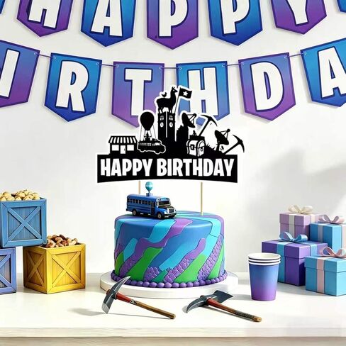 Rexinc Video Game 10th Birthday Cake Topper, Gaming Theme Cake Decoration for Boys Girls Kids Gamer Party Supplies in Saudi Arabia