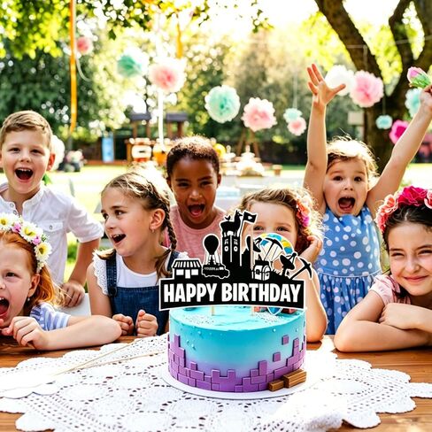 Rexinc Video Game 10th Birthday Cake Topper, Gaming Theme Cake Decoration for Boys Girls Kids Gamer Party Supplies in Saudi Arabia