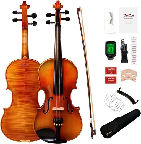 Violin 4/4 Full Size Kit for Adults Beginner, Violin Fiddle Set for Student with Rosewood Bow&Bridge,Extra Strings, Fingerboard Stickers, 2 rosinsShoulder Rest, Case(Plywood) in Saudi Arabia