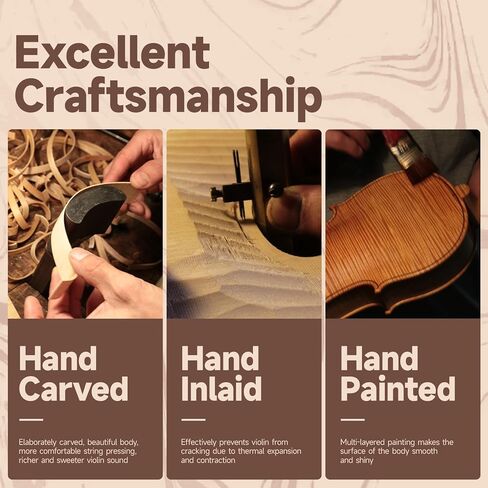 Violin 4/4 Full Size Kit for Adults Beginner, Violin Fiddle Set for Student with Rosewood Bow&Bridge,Extra Strings, Fingerboard Stickers, 2 rosinsShoulder Rest, Case(Plywood) in Saudi Arabia
