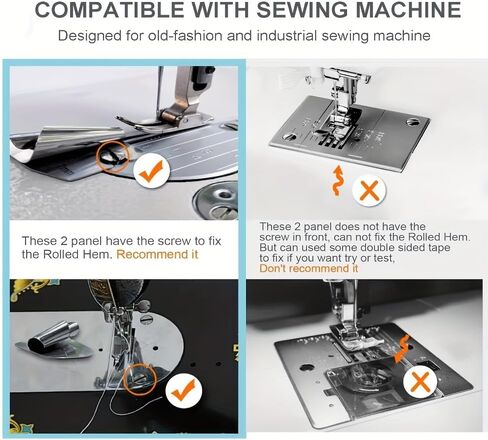 304 Stainless Steel Rolled Hemmer Foot, 8 Sizes Wide Rolled Hem Pressure Foot, Universal Sewing Machine Hemming Feet for Most Household Sewing Machines, Sewing Machine Accessories and Supplies (8) in Kuwait