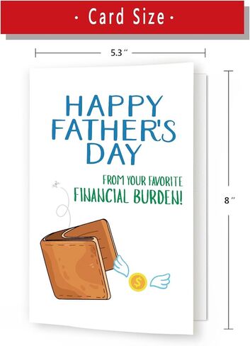 Funny Fathers Day Card Financial Burden, Fathers Day Gift from Daughter Son Kids, Hilarious Happy Father's Day Cards Money for Dad Stepdad Bonus Dad, Joke Fathers Day Gift from Adopted Daughter Son Kids in Saudi Arabia