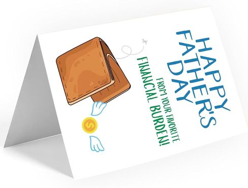 Funny Fathers Day Card Financial Burden, Fathers Day Gift from Daughter Son Kids, Hilarious Happy Father's Day Cards Money for Dad Stepdad Bonus Dad, Joke Fathers Day Gift from Adopted Daughter Son Kids in Saudi Arabia