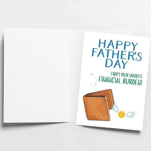 Funny Fathers Day Card Financial Burden, Fathers Day Gift from Daughter Son Kids, Hilarious Happy Father's Day Cards Money for Dad Stepdad Bonus Dad, Joke Fathers Day Gift from Adopted Daughter Son Kids in Saudi Arabia