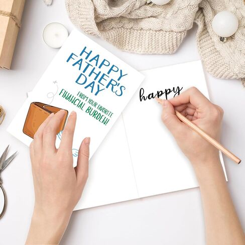 Funny Fathers Day Card Financial Burden, Fathers Day Gift from Daughter Son Kids, Hilarious Happy Father's Day Cards Money for Dad Stepdad Bonus Dad, Joke Fathers Day Gift from Adopted Daughter Son Kids in Saudi Arabia