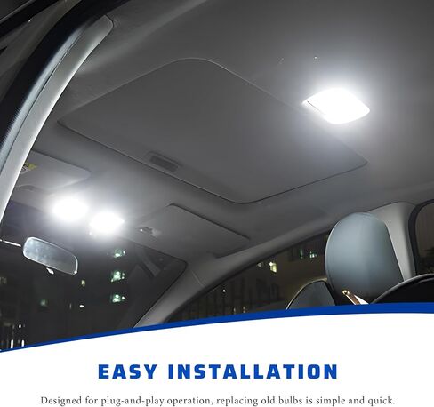 42 PCS Interior Car Lights, 6000K Super Bright Vehicle Dome Map Tail Cab Light Set, DE3175 T10 31mm 41mm 194 LED Interior Replacement Bulbs for Cars Trucks RVs Boats in Kuwait
