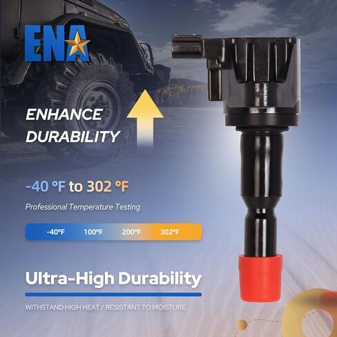 ENA Set of 4 Ignition Coil Pack 1.5L L4 Compatible with Honda Compatible with Honda 2010 2011 2012 2013 2014 2015 2016 City, 2011-2016 CR-Z CRZ, 2009-2014 Fit Replacement for UF626 30520RB0003 C1664 in Kuwait