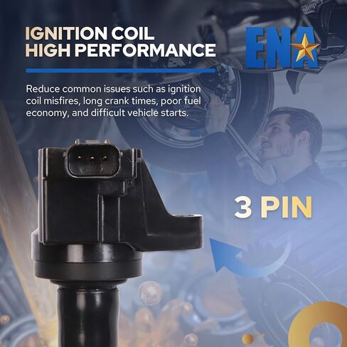 ENA Set of 4 Ignition Coil Pack 1.5L L4 Compatible with Honda Compatible with Honda 2010 2011 2012 2013 2014 2015 2016 City, 2011-2016 CR-Z CRZ, 2009-2014 Fit Replacement for UF626 30520RB0003 C1664 in Kuwait
