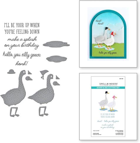 Spellbinders SDS-198 Honk Honk Clear Stamp & Die Set from The On The Farm Collection in Kuwait