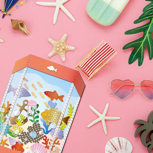 GLOBLELAND Fish Tank Shaker Cutting Dies Coral Shell Metal Die Cuts Water Plants Page Cutting Embossing Templates for Scrapbooking Crafts Paper Cards Making in Kuwait