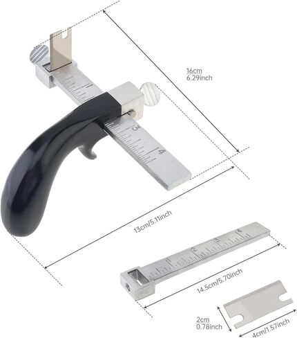 Leather Cutting Tool Leather Strap Cutter with Aluminium Handle, Cutter Craft Tool with 2 Blades for DIY (1) in Saudi Arabia