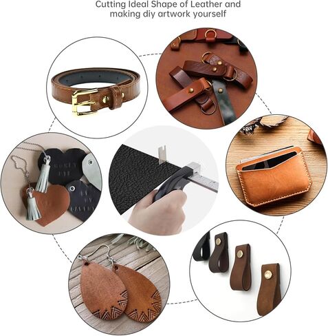 Leather Cutting Tool Leather Strap Cutter with Aluminium Handle, Cutter Craft Tool with 2 Blades for DIY (1) in Saudi Arabia