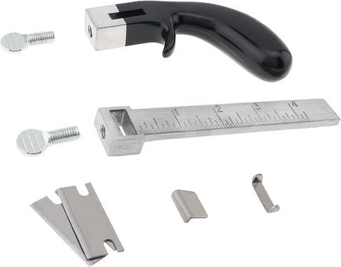 Leather Cutting Tool Leather Strap Cutter with Aluminium Handle, Cutter Craft Tool with 2 Blades for DIY (1) in Saudi Arabia