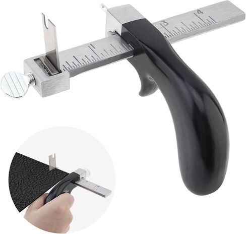 Leather Cutting Tool Leather Strap Cutter with Aluminium Handle, Cutter Craft Tool with 2 Blades for DIY (1) in Saudi Arabia