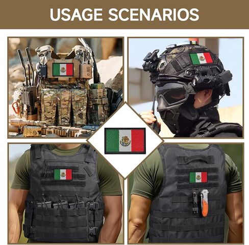 8 Pcs Mexico Flag Patches,Mexican Tactical Morale Patches with Hook and Loop Backing-3x2 inch Embroidered National Flag Appliques for Operator Hats,Backpacks,Vests & Outdoor Gear in Saudi Arabia